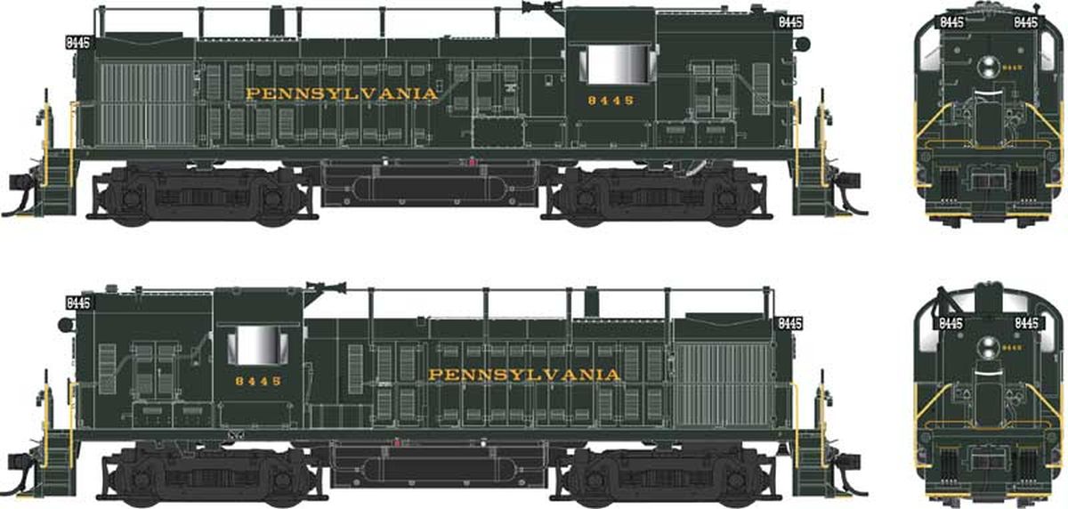 Bowser HO Pennsylvania Railroad #8445 Alco RS-3 Hammerhead Diesel